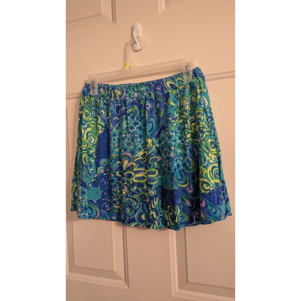 Lilly Pulitzer Amber Sea Skirt Lilly's Lagoon XS, Rayon, Beachy, Coastal,